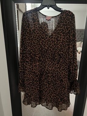 Show Me Your MuMu Brown and Black Leopard Mini Dress